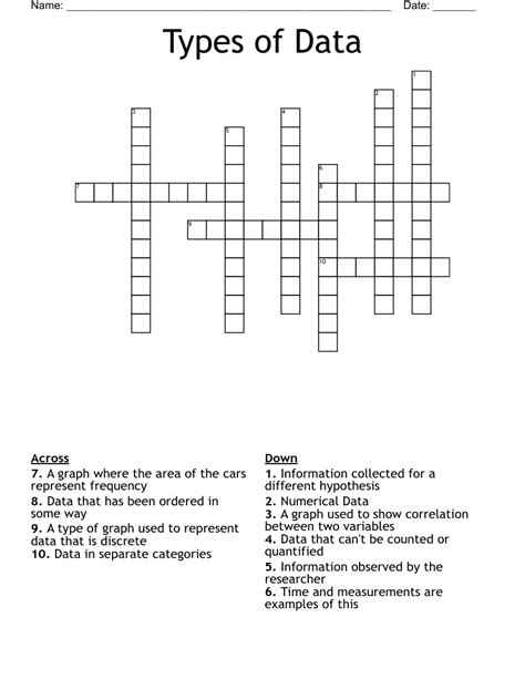 data crossword clue